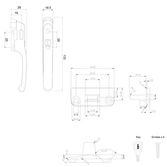 Architectural Locking Casement Fastener - Standard