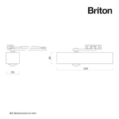 Briton 2003V Size 2-4 Overhead Door Closer