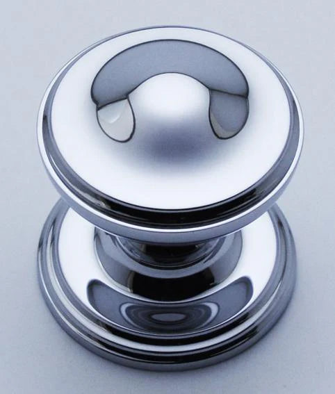 Elegant 75mm center door knob with a classic design, available in premium finishes like polished brass, chrome, satin chrome, satin nickel, and polished nickel. Ideal for adding sophistication to residential or commercial entrances