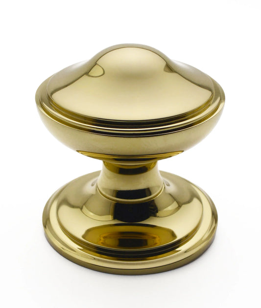 Elegant 75mm center door knob with a classic design, available in premium finishes like polished brass, chrome, satin chrome, satin nickel, and polished nickel. Ideal for adding sophistication to residential or commercial entrances