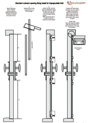 Oval Knob Locking Espagnolette Bolt for up to 8.5' High Doors & Windows