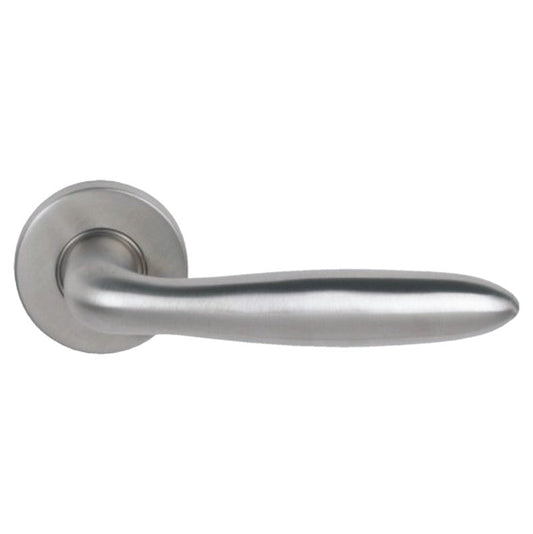 Solid Stainless Steel Lever -130 x 55 - Rose 52 x 8 mm