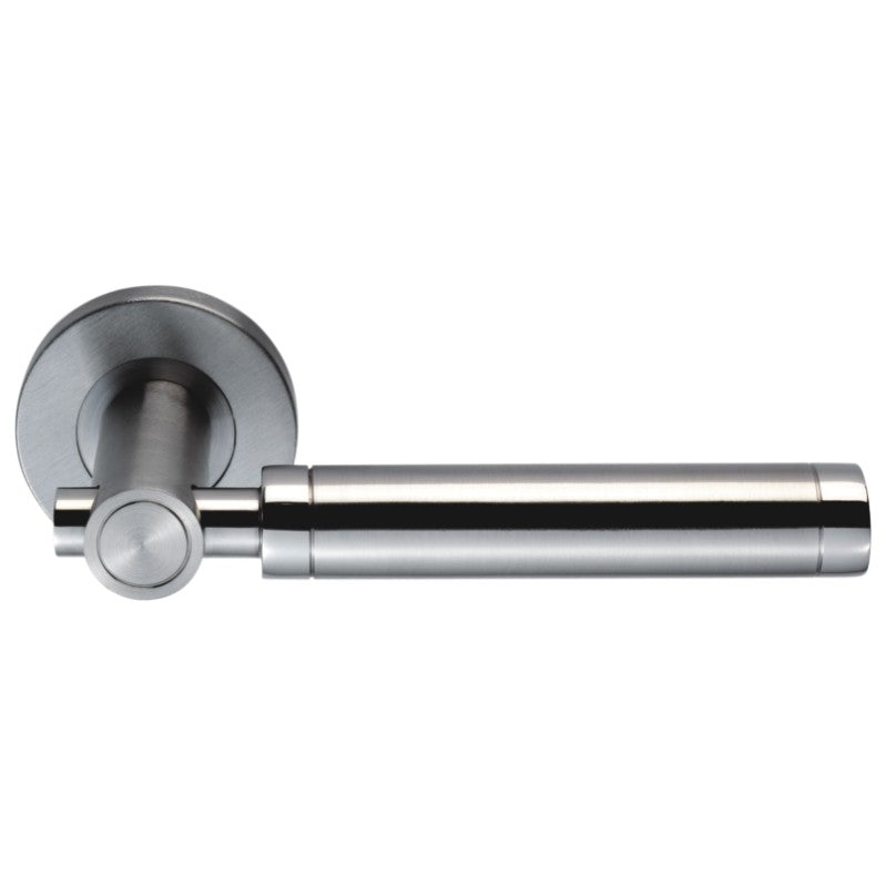 Solid Stainless Steel Lever -134 x 64 - Rose 52 x 8 mm