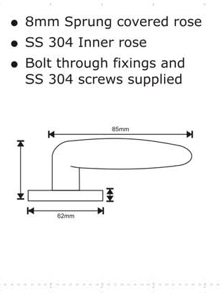 Stainless Steel Lever -85 - Rose 62 mm