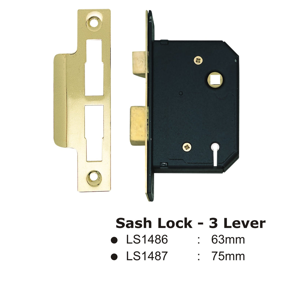 3 Lever Sash Lock - 75mm