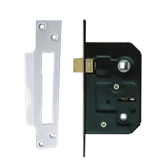 Euro Art Bathroom Mortice Lock - Nickel plated finish with 75x22x125mm dimensions for modern bathroom security.