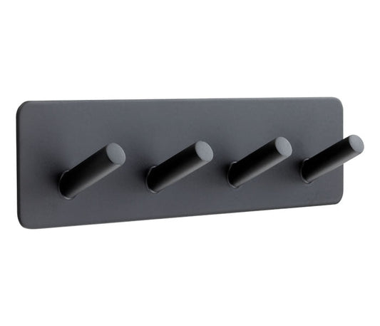 4 Coat Hooks with Adhesive Plate