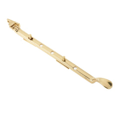 10-inch Euro Art casement stay in polished brass, polished chrome, or satin chrome finishes.