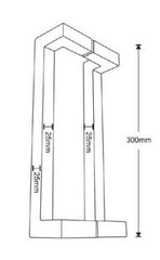 Lex Cranked Square Door Pull Handle - 300mm