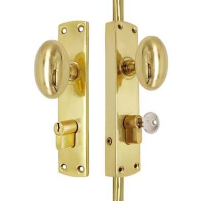 Oval Knob Locking Espagnolette Bolt for up to 8.5' High Doors & Windows