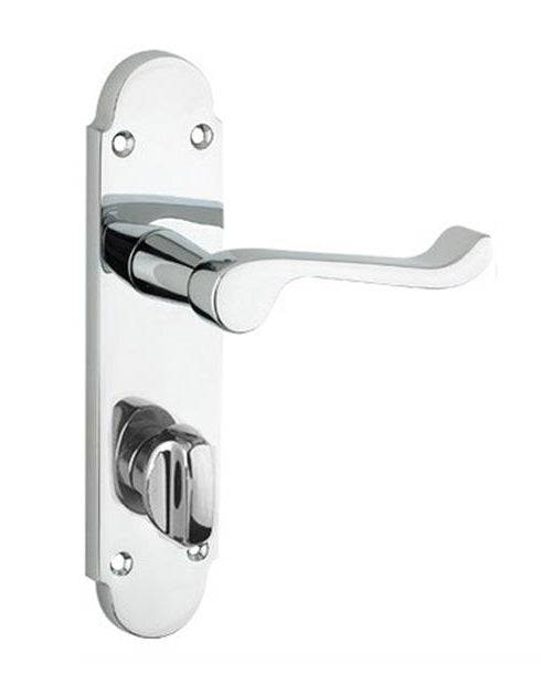 Shaped Scroll Lever on Back Plate lever Bathroom - Smooth Finish - 168mm X 40mm