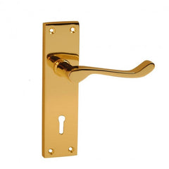 Valens Scroll Lever on Backplate with Key Lock 150mm x 40mm (PAIR)
