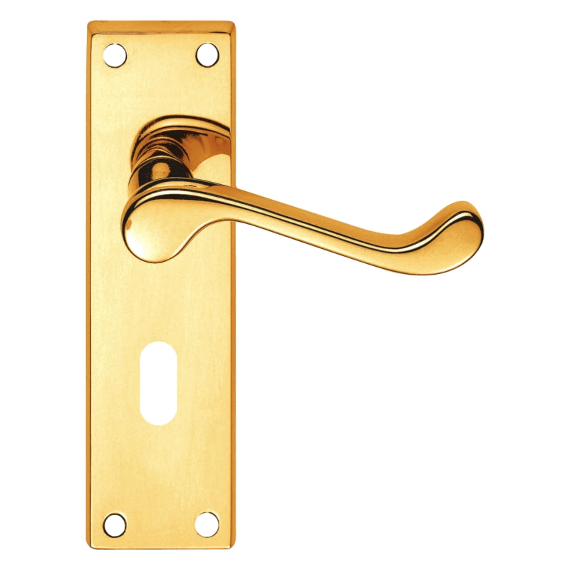Valens Scroll Lever on Backplate Oval Profile Lock 150mm x 40mm (PAIR)