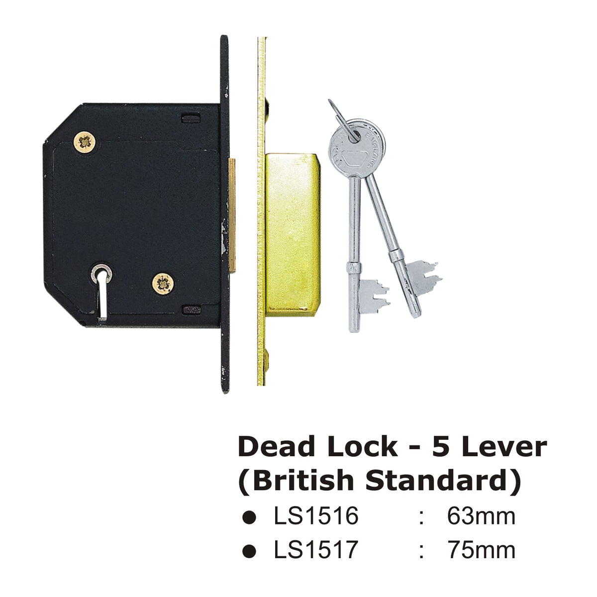 Dead Lock - 5 Lever (British Standard) -63mm