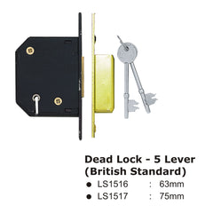 Dead Lock - 5 Lever (British Standard) -63mm